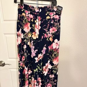 Wide leg floral pants